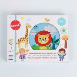 ΞΥΛΙΝΟ ΠΑΙΔΙΚΟ PUZZLE FOREST ANIMAL CUBES 9PCS IWOOD W11012