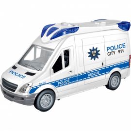 ΟΧΗΜΑ ΒΑΝ ΑΣΤΥΝΟΜΙΑ FRICTION LUNA TOYS 1:14, ΛΕΥΚΟ ΜΕ ΦΩΣ ΚΑΙ ΗΧΟ 30X11,3X17 ΕΚ.