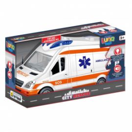 ΟΧΗΜΑ ΒΑΝ ΑΣΘΕΝΟΦΟΡΟ FRICTION LUNA TOYS 1:14 ΜΕ ΦΩΣ ΚΑΙ ΗΧΟ 30X11,3X17 ΕΚ.