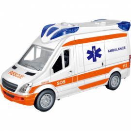 ΟΧΗΜΑ ΒΑΝ ΑΣΘΕΝΟΦΟΡΟ FRICTION LUNA TOYS 1:14 ΜΕ ΦΩΣ ΚΑΙ ΗΧΟ 30X11,3X17 ΕΚ.