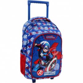 ΣΧΟΛΙΚΗ ΤΣΑΝΤΑ ΤΡΟΛΕΙ ΔΗΜΟΤΙΚΟΥ AVENGERS CAPTAIN AMERICA MUST 3 ΘΗΚΕΣ