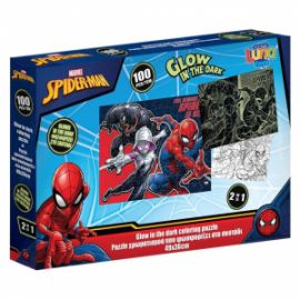 ΠΑΖΛ ΧΡΩΜΑΤΙΣΜΟΥ 2 ΟΨΕΩΝ SPIDER - MAN LUNA TOYS GLOW IN THE DARK 100ΤΕΜ 48X34ΕΚ.
