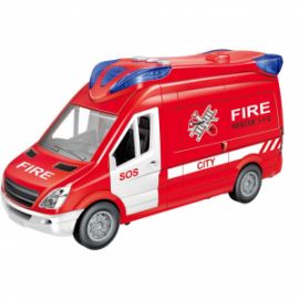 ΟΧΗΜΑ ΒΑΝ ΠΥΡΟΣΒΕΣΤΙΚΗ FRICTION LUNA TOYS 1:14 ΜΕ ΦΩΣ ΚΑΙ ΗΧΟ 30X11,3X17 ΕΚ.
