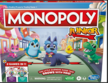  MONOPOLY JUNIOR SQUARE 2 IN 1  G1856 