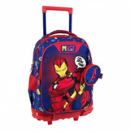  ΣΧΟΛΙΚΗ ΤΣΑΝΤΑ ΤΡΟΛΕΙ ΔΗΜΟΤΙΚΟΥ AVENGERS IRON MAN BLUE MUST TEAM 3 ΘΗΚΕΣ 000506377 