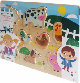 ΞΥΛΙΝΟ ΠΑΙΔΙΚΟ PUZZLE ΣΦΗΝΩΜΑΤΑ FARM ANIMAL 9PCS ΓΙΑ 1+ ΕΤΩΝ IWOOD W11006
