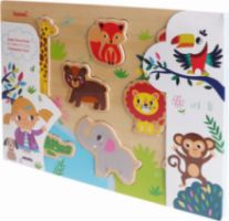 ΞΥΛΙΝΟ ΠΑΙΔΙΚΟ PUZZLE ΣΦΗΝΩΜΑΤΑ JUNGLE ANIMALS 8PCS ΓΙΑ 1+ ΕΤΩΝ IWOOD W11007
